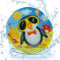 1x Penguin Design Splash Water Skimmer, Beach Play Disc Toy, Soft Foam Flying Disc Frisbee, Outdoor Fun Play Activity Swimming Pool Floating Water Toys for Kids and Adults 18cm