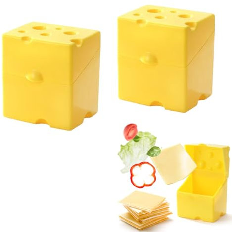 TXHFYKH Käse-Aufbewahrungsbehälter für Kühlschrank, Käsescheibenbehälter mit Klappdeckel, Käsebehälter, Frischkäsehalter, 2 Stück