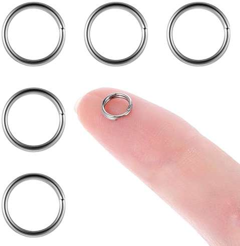 Mabor Schlüsselring Klein Biegeringe Edelstahl,500 Stück 6mm kleine offene Binderinge, silberfarbene Binderinge für Schmuck, Halsketten, Armbänder, Ohrringe, Charms, Dekorationen, Bastelarbeiten