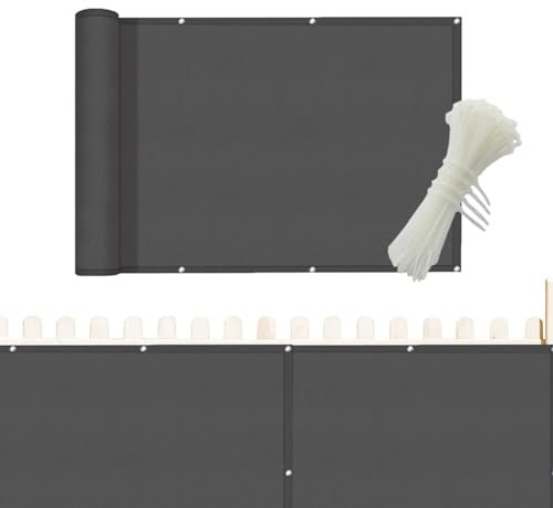 Geteawily Brise-vue pour balcon – Panneau de clôture de balcon | 400 x 90 cm – Protection UV robuste et résistante aux intempéries – Pour extérieur, balcon, véranda, piscine, arrière-cour