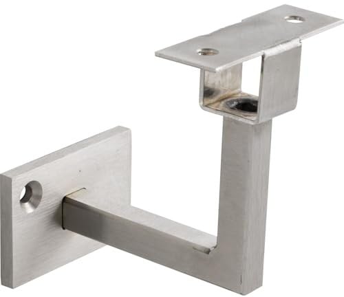 IAM DESIGN Handlaufhalter eckig - Handlauf Halterung mit integrierter Kabelführung 8mm für LED Beleuchtung, Edelstahl