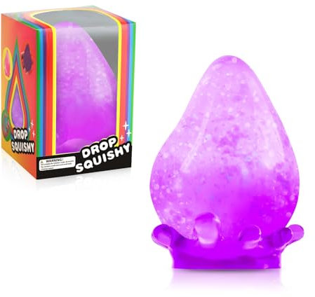 Rosa Antistressball Kinder Erwachsene, Water Drop Squeeze Squishy Anti Stress Bälle, Stressbälle Fidget Toy Stressabbau, Antistress Quetschball Sensorische Stressball (Purple, 1)
