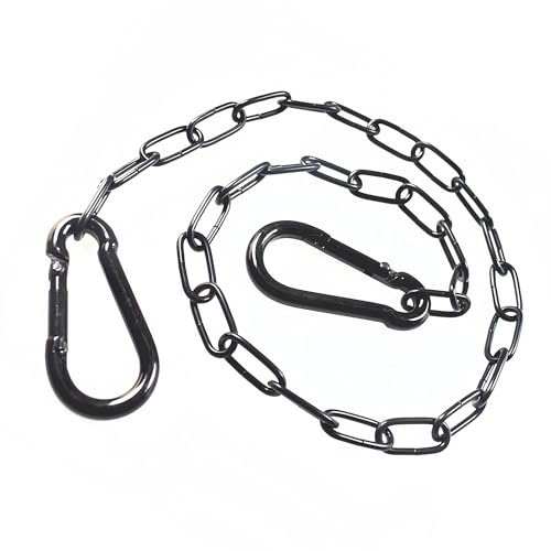 Gate Chain Lock, 20 Inch Stainless Steel Hanging Chains with Double-Ended Carabiners, Padlock for Pet Cages Farm Gate Link Chain Latch Chain, Outdoor Fences, Goat Cow Corral Supplies