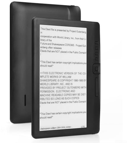Liseuse, lecteur de livres électroniques, écran tactile E-Ink Carta de 7, écran agréable pour les yeux, 4/8/16 Go de stockage, support de format polyvalent, batterie rechargeable 2100 mAh, noir