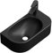 EMKE Lavabo Suspendu 400 x 215 x 120 mm – Lavabo Compact et Élégant pour Petites Salles de Bain et WC Invités – Robinet à Droite, Installation Murale, Noir Mat