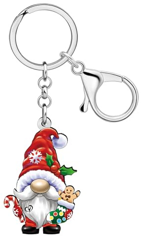 LONYOO Porte-clés Gnome Mignon En Acrylique, Cadeaux De Noël Pour Femmes Et Filles, Breloques Pour Sac à Main, Accessoires De Voiture, Porte-clés