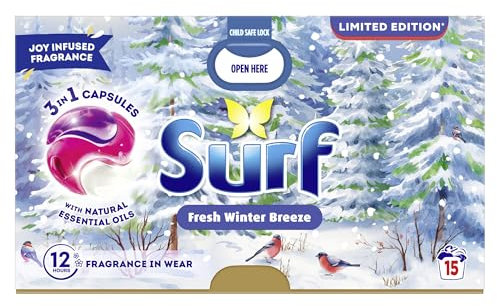 Surf 3 in 1 Fresh Winter Breeze Limited Edition Laundry Capsules 15 washes - Multipack of 4