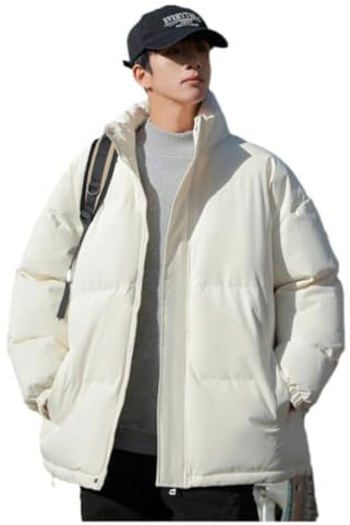 MEIMIYI Veste À Manches Longues Homme Lumière Doux Confortable Veste Cold Homme Épaississant Chaud Veste D’Extérieur Homme Tempérament Mode Casual Veste En Coton Homme A-Apricot XL