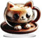 Generisch Tazza da caffè a forma di gatto | tazza da caffè a forma di gatto creativo tazza da caffè in acrilico a forma di gatto per latte, tazzine da caffè a forma di gatto come decorazione da