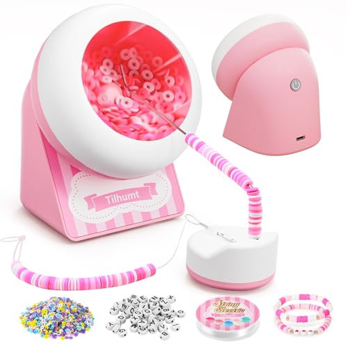Tilhumt Bead Spinner for Bracelet Making Kit, Cordless Bead Spinner with 2040 Pcs Beads, Rechargeabel Clay Beads Spinners for Jewelry Making, Bracelet Maker for Friendship Bracelets, Gift