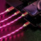 Red 3 in 1 Multi Charging Cable LED Flowing Red Light Up Charger Cable, Phone Charger Cord, Light up Charger, Micro Type-C Charging Cable, USB-C Fast USB Charger Cord for Most Smart Phone