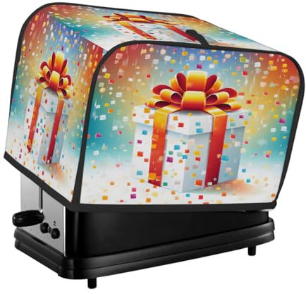 Toaster Cover 2 Slice, Checkered Gift Box Kitchen Accessories Anti Dust Waterproof, Bread Maker Cover