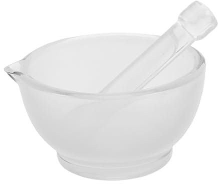 Veemoon Mortier et Pilon Verre Mélangeur Bol Broyeur pour Laboratoire et Bricolage Outil de Laboratoire Mortier