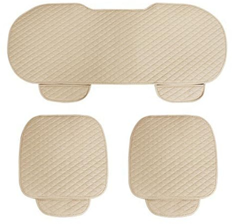 ZCCZQF Auto Sitzkissen für FIAT 500 500C Acciaio Porta, Sitzauflagen Vordersitze Auto Sitzauflagen Atmungsaktiv Autositzauflage Anti Rutsch Unterlage,B/Beige