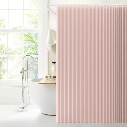 Tende da doccia in lino impermeabile rosa, 240 x 220 cm, resistenti alla muffa, ideali per camera da letto, soggiorno e bagno, dimensioni grandi, design elegante
