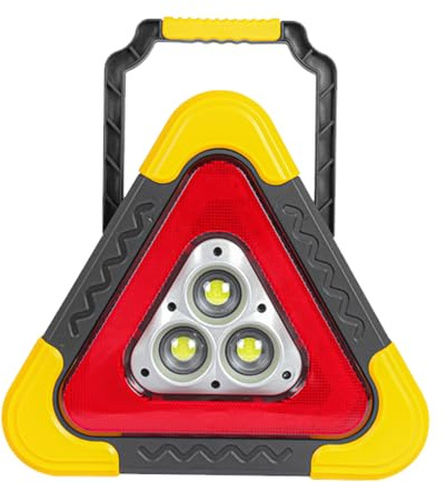 Solar LED Warning Triangle - 28cm Vehicle Hazard Triangle, Portable Signal Lamp,Water-Resistant Shockproof Portable, Magnetic Safety Light for Roadside Breakdown Accident Repair Trucks Cars