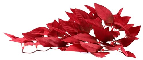 SHINEOFI Plantes Artificielles sans Toxines en Rotin Rouge Décor Réaliste Résine Solide Indéformable, Accessoires pour Aquarium et Terrarium pour Aquarium d'eau Douce et Salée Habitat