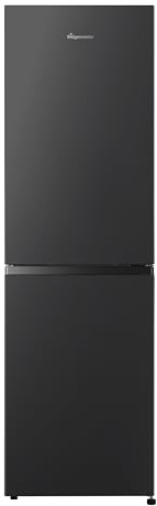 Fridgemaster MC55240EB 55cm Freestanding 252 Litre 50/50 Fridge Freezer - LED Lighting - 4 Star Freezer Rating - Black - E Rated, H174.3 x W55.4 x D55.8 cm
