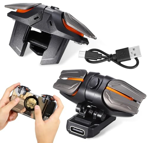 SUPVOX Trigger per Controller di Gioco Mobile Ergonomici in Abs Nero | Set 1 Pezzo, Cavo di Ricarica Incluso, Guanti da Gioco Inclusi, 2, 36x2, 36x1, 38 Pollici
