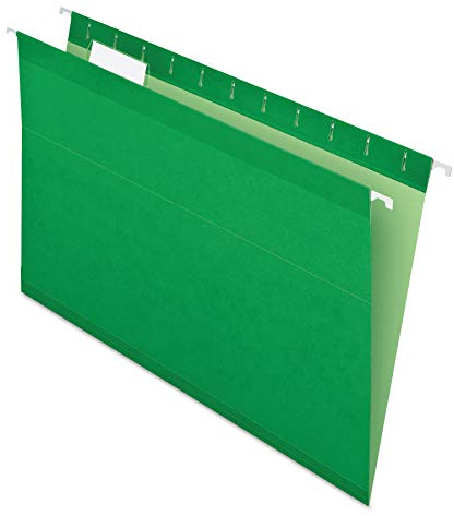 Pendaflex Reinforced Hanging Folders, Legal Size, Bright Green, 1/5 Cut, 25/BX (4153 1/5 BGR)