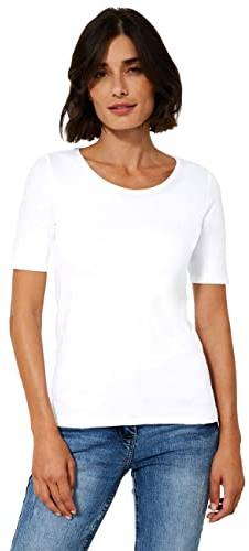 Cecil Damen Lena T Shirt, Weiß (White 10000), M EU