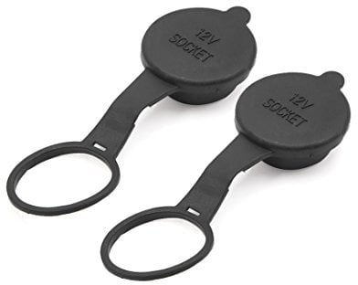 sourcingmap 2pcs Black Car Cigarette Lighter Socket Cover Cap 12V Outlet Lid