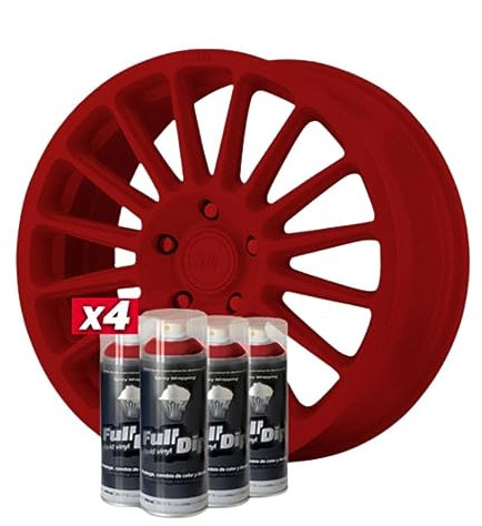 FULL DIP - Packs 4 Sprays Rojo Carmin - 400 ml. Unidad.