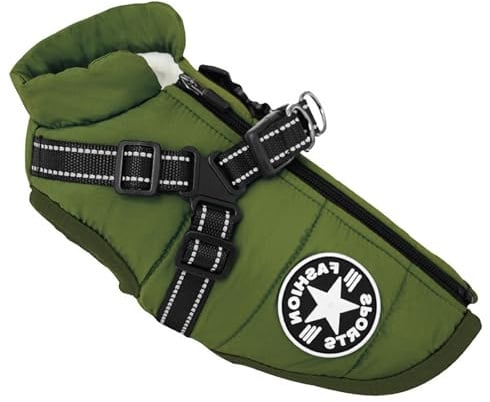 Oncpcare Hundemantel mit Geschirr für kleine Hunde, warmer Hunde-Wintermantel, Haustier-Jacke für Katzen, Welpen, kleine Hunde