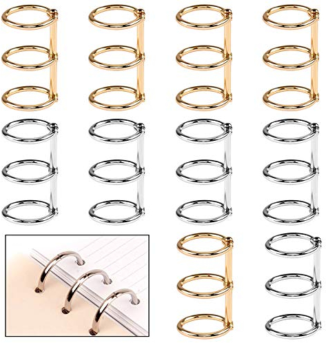 Buchring 10Pcs Binder Ringe Lose Blatt Verbinder Ringe 3 Ring Buch Ring 30mm Metall Buch Loseblattbinder für Notebook Tagebuch Fotoalbum DIY Planer