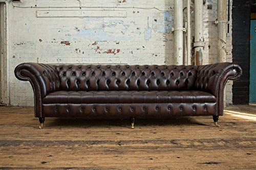 jvmoebel XXL Big Wohnzimmer Couch Chesterfield 4 Sitzer Leder Sofa Couchen Garnitur Neu