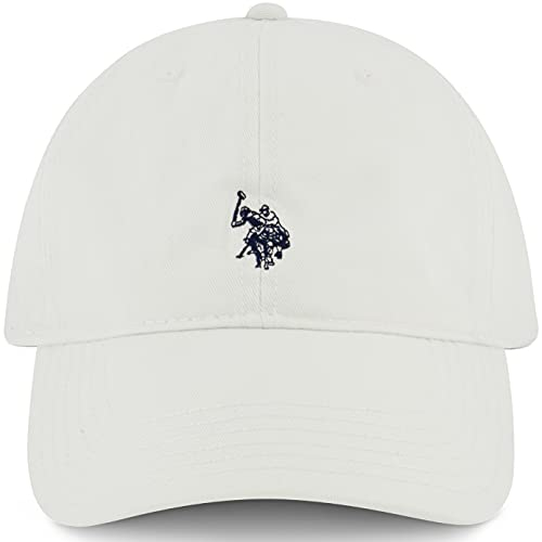 U.S. Polo ASSN. Herren US Polo Assn Baumwolle, verstellbar, Gebogene Krempe, mit gesticktem kleinen Pony-Logo Baseballkappe, Weiss/opulenter Garten, Einheitsgröße (6er Pack)
