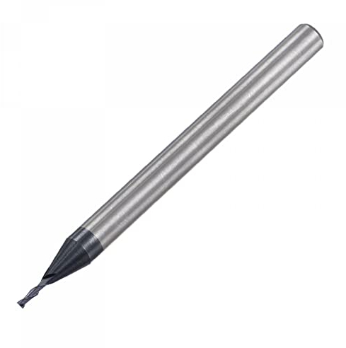 sourcing map Schaftfräser quadratisch Kopf 1mm Spitzendurchmesser Vollhartmetall AlTiN beschichtete CNC Fräser 2-schneidiger Spiralfräser HRC45 mit 4mm Schaft 50mm (2 Zoll) Länge