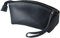 BAWAKO Premium Lederetui Clutch Kosmetiktasche Schminktasche aus hochwertige Echtleder, Schickes Federmäppchen Kleines Mäppchen für Damen und Mädchen (Schwarz)