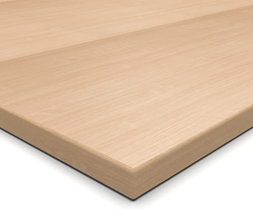 AUPROTEC 19mm Spanplatte Zuschnitt Buche melaminharzbeschichtet Länge bis 200cm Dekorplatten Zuschnitte mit Umleimer Auswahl: 40 x 40 cm (ABS Kante komplett)
