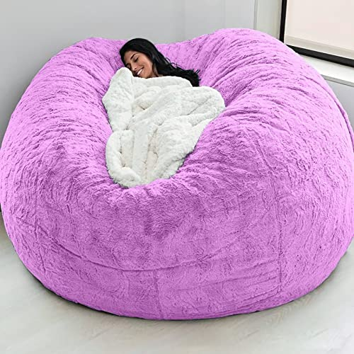 LHXY Startseite Schwamm Bett Sitzsack Stuhlbezug Schonbezug Doppelschlafzimmer Balkon Große Couch Runder weicher Flauschiger Bezug Keine Füllungen Nur Bezug