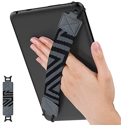 MoKo Cinturino di Sicurezza per 9 - 11 iPad/iPad Pro/iPad Air/Kindle Fire HD/Samsung/Lenovo Tablet, Cinturino da Mano Versatile ad Alta Elasticità Supporto Antiscivolo, Grigio Siderale