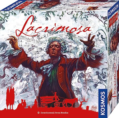 Kosmos 683931 Lacrimosa, Mozarts Spuren Folgen, Strategiespiel mit historisch-musikalischem Thema, Brettspiel, Eurogame, Kennerspiel für 14 Personen ab 12 Jahren, Mehrfarbig