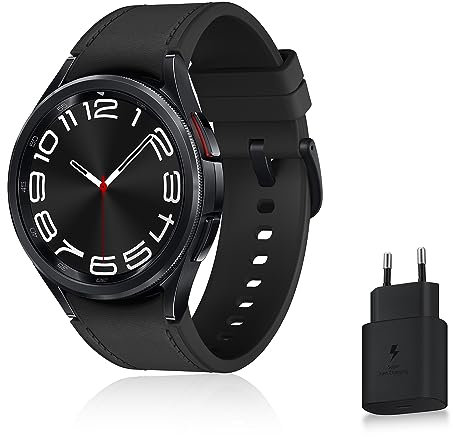 Samsung Galaxy Watch6 Classic Montre Connectée avec Chargeur, Suivi de Santé, Suivi Sportif, Charge rapide, Bluetooth, 43mm, Noir, Exclusivité Amazon Version FR