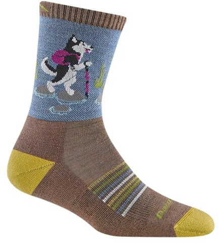 Darn Tough Vermont Women's Critter Club Micro Crew Lightweight with Cushion Sock (Style 5001) - Brown/Bark, Medium
