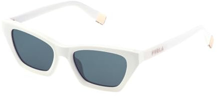 FURLA Damen Sfu777 Sonnenbrille, Glänzender weißer Schnee, 66