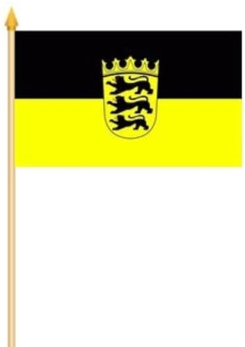 2 x Baden-Württemberg 30x45 cm Fahne Flagge Stockflagge Stockfahne Stabfahne mit Stab DOPPELPACK!