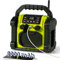 Bingxue Jobsite – Haut-parleur Bluetooth 30 W IPX 66 étanche, radio FM portable avec lumières LED, radios FM anti-collision pour chantier/extérieur/pêche/fête/camping (jaune)