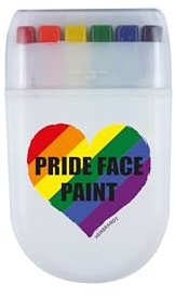 Henbrandt 3 pinceles de pintura facial con diseño de bandera del orgullo arcoíris, rayas arcoíris para cara y cuerpo, lápiz de pintura para maquillaje para desfiles del orgullo gay, mes del orgullo