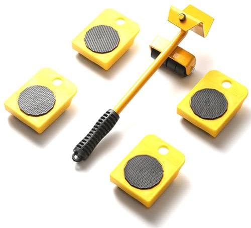 Desuibao Furniture Moving Dolly 4 Wheels, Furniture Sliders with Wheels, Furniture Lifters for Heavy Furniture, 330lbs Load Capacity Furniture Lift Mover Tool Set to Move Sofa Bed Table, Yellow