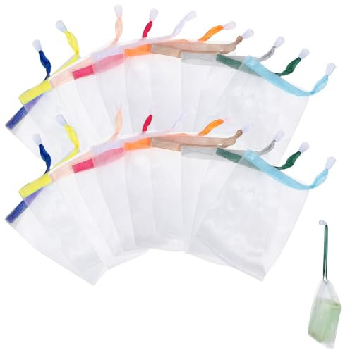 Gjinxi 20 x Seifennetz Seifenbeutel Nylon Seifenschwamm Seifensäckchen Gesichtsreinigungsnetze Seife Mesh Tasche Schaumnetze Peeling Netz Tasche Seifensack für Viel Schaum Baden Gesichtsreinigung