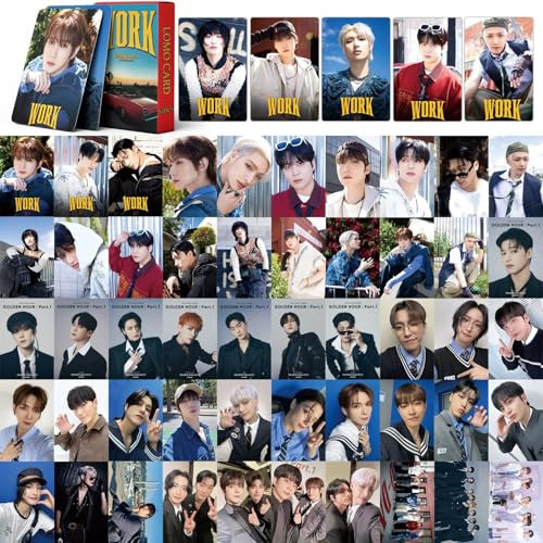 55 Stück Ateez Cards Ateez Work Album, Karten, Ateez Merch Photocards Set Kpop Ateez Fotokarten für Fans