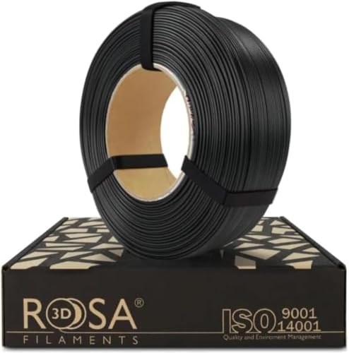 ROSA3D PETG Carbonlook Filament 1.75 mm für 3D Drucker, PETG Schwarz Refill 1 kg