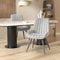Hawthyhome Esszimmerstühle 2er Set | Polsterstühle mit 5 cm Sitzkissen • künstlicher Stoff Dining Chair • Küchenstuhl mit Rückenlehne • Moderne Sessel • Metallbeine • Grau FU01043GR-2