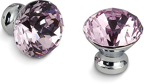 djgkENVQ Knöpfe für Schränke und Schubladen, Küchenschrankgriffe Diamantform-Design Kristallglasknöpfe Schrankgriffe Schubladenknöpfe Möbelgriff Hardware(Pink)