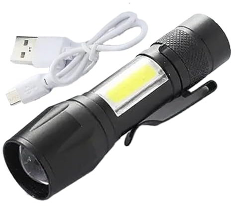 Générique Éclairage Lampe de poche LED, lampe de poche rechargeable, étanche, durable, avec modes d'éclairage avancés, LED, Flashlight rechargeable portative, Flashlight